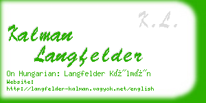 kalman langfelder business card
